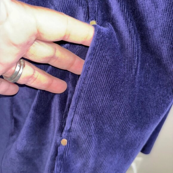 Susan Graver Weekend navy blue velour zip front sleeveless vest size Large - Picture 4 of 9